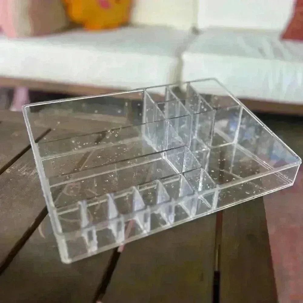 Audrey Clear Vanity Makeup Organizer | 15-Compartment Holder for Beauty Supplies
